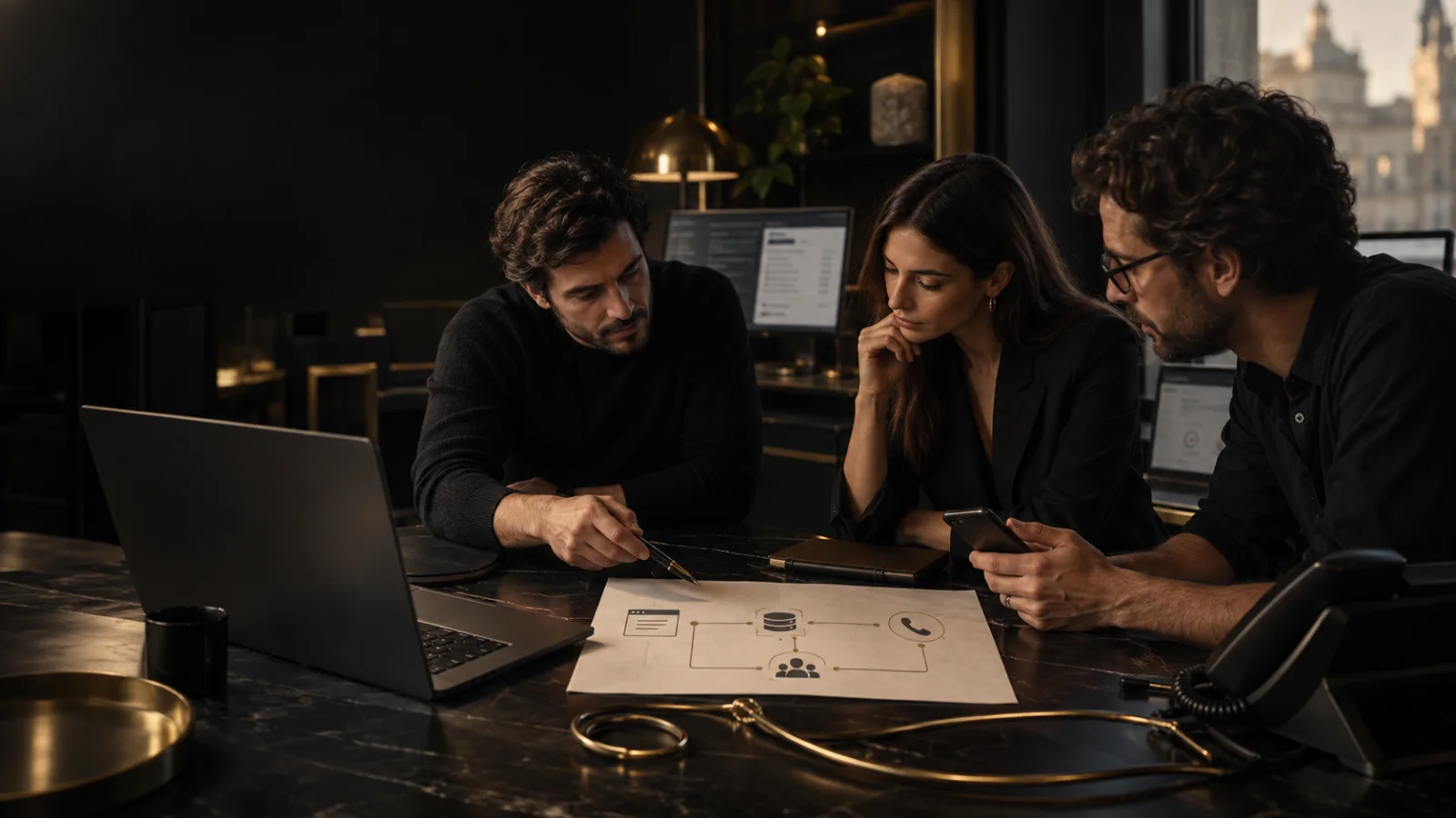 Especialistas conectan la web, el teléfono y el CRM junto al responsable del proceso.